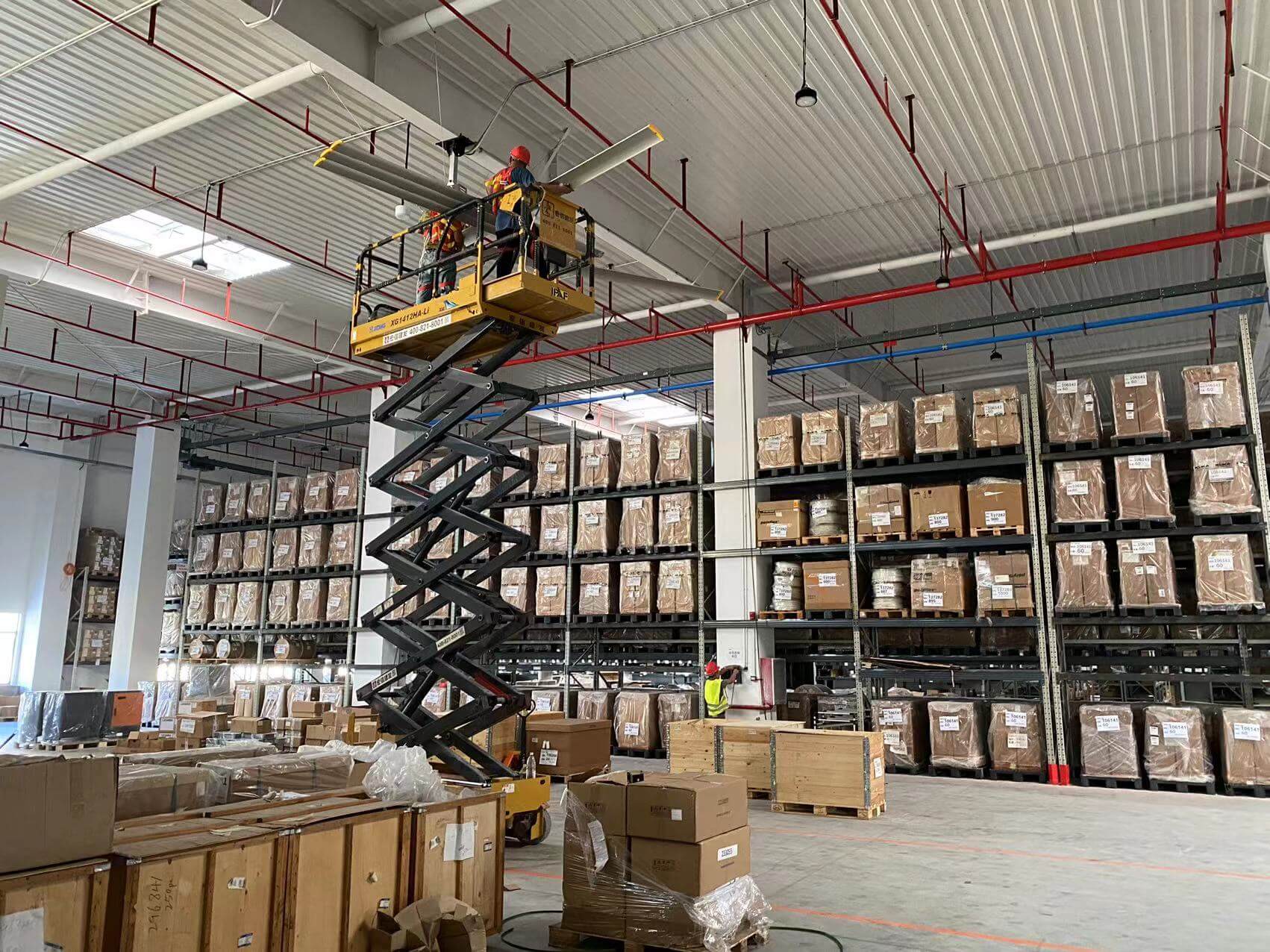 Installation of HVLS industrial ceiling fans